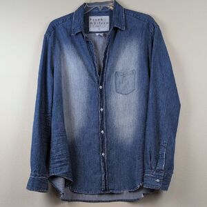 Frank & Eileen Distressed Vintage Wash, Famous Denim Cotton Button Front Shirt